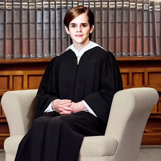 Prompt: us supreme court chief justice emma watson, official government photo