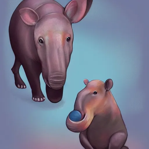 Prompt: A tapir eating dreams. Trending on Artstation.