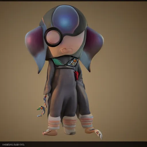 Image similar to the combination of squid and kid , concept art, trending on artstation 3D.