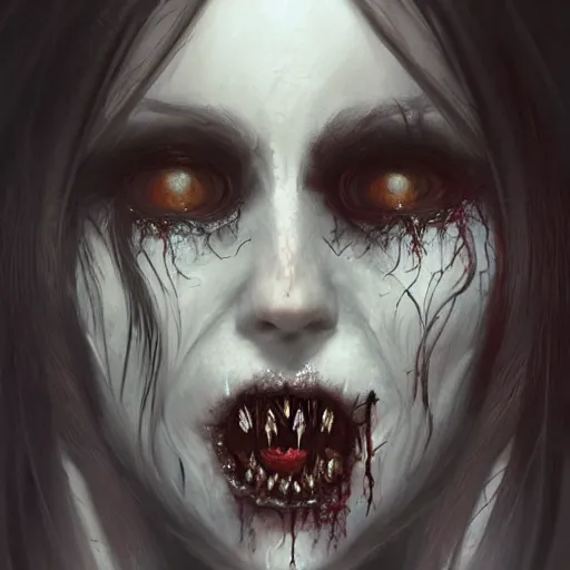 Prompt: detailed portrait of a cute undead zombie girl, beautiful, fantasy, intricate, elegant, highly detailed, digital painting, artstation, concept art, matte, sharp focus, illustration, art by aenaluck and roberto ferri and greg rutkowski, epic fantasy, digital painting