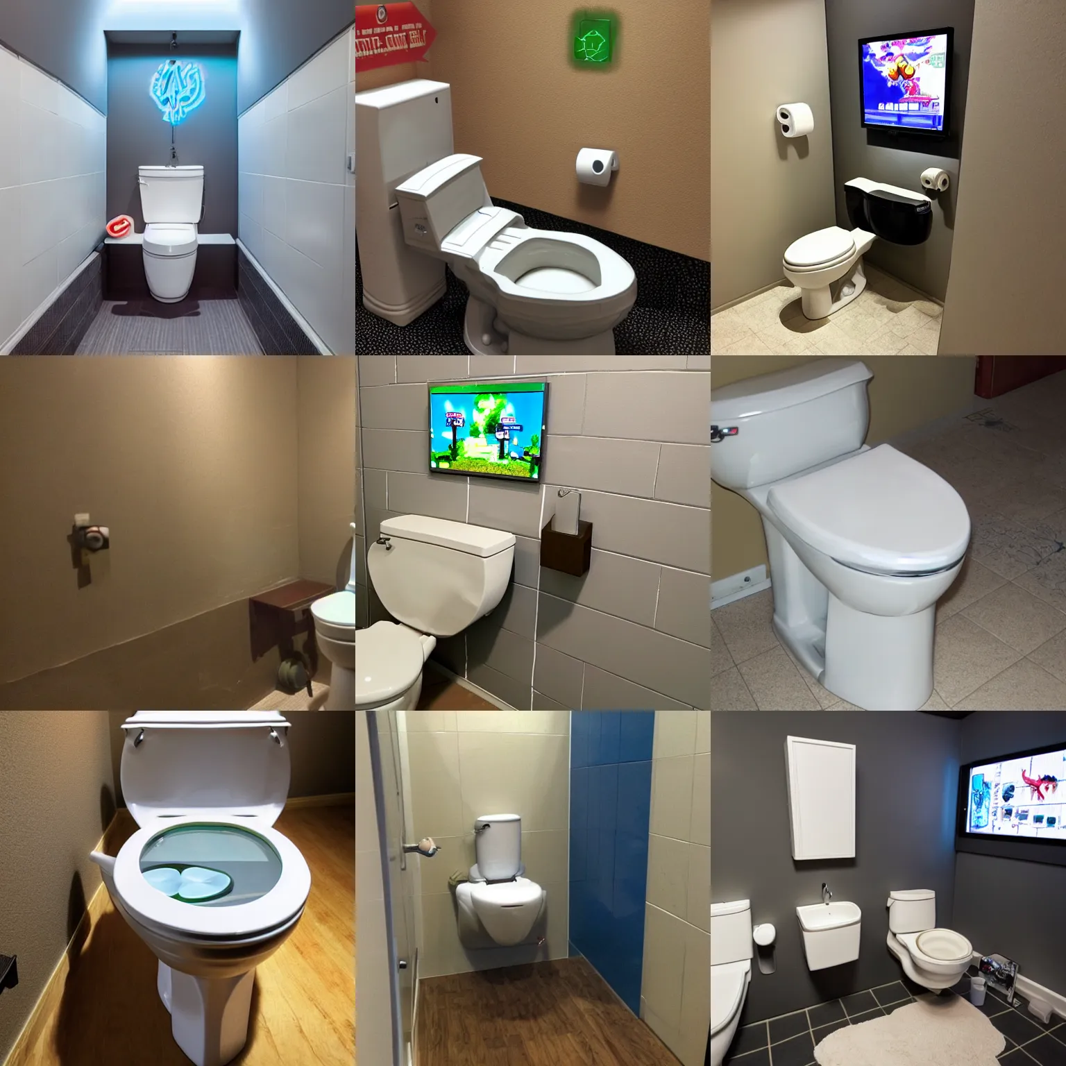 Prompt: gaming toilet