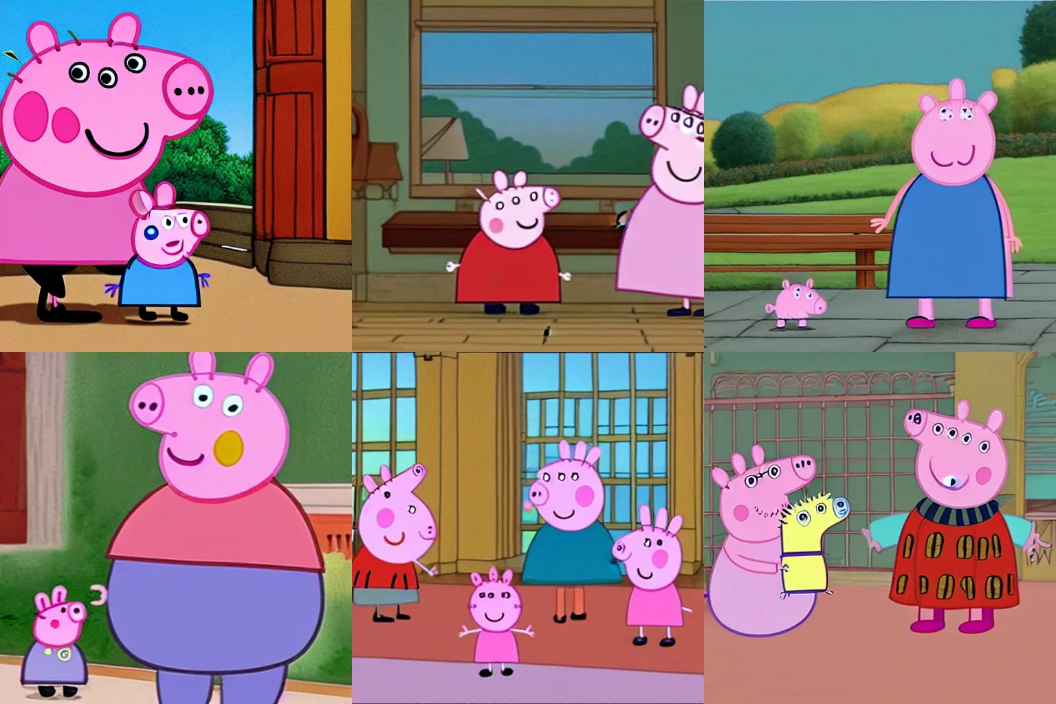 Prompt: Peppa pig in spirited away by studio Ghibli