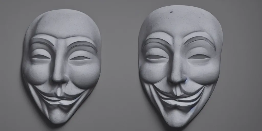 Image similar to anonymous mask, mark zuckemberg model