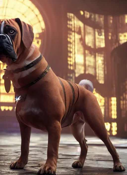 Prompt: film still of a boxer Dog as Doctor Strange in Avengers Endgame, 4k