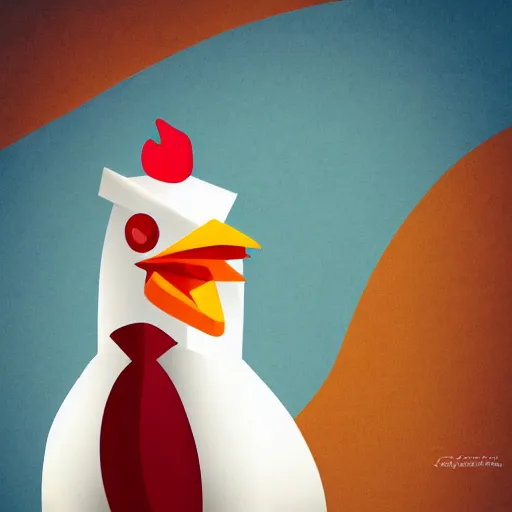 Image similar to a high quality photo of a chicken wearing a suit, 8k, digital art