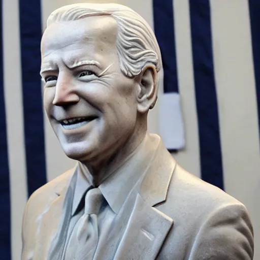 Image similar to a marble statue of joe biden