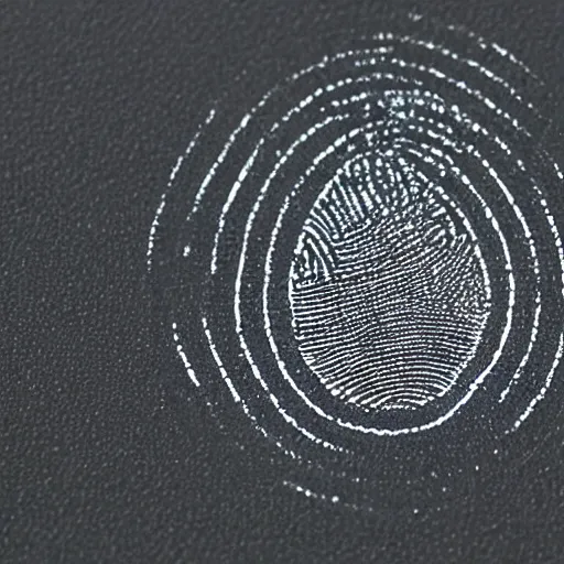 Image similar to a fingerprint that forms the shape of an unlock icon