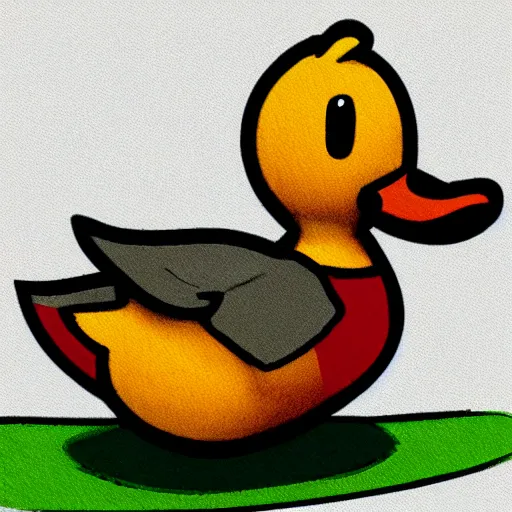Prompt: duck illustration on white background, style ken sugimori