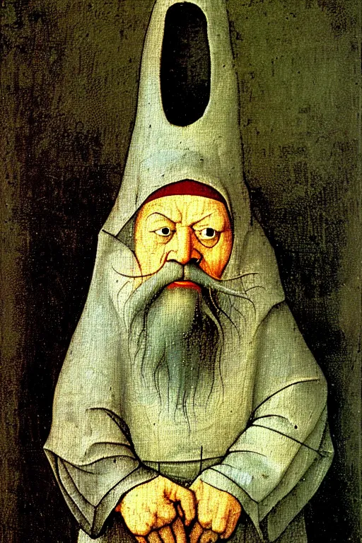 Image similar to hieronymus bosch painting of a gnome