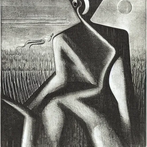 Image similar to soia, by max ernst,