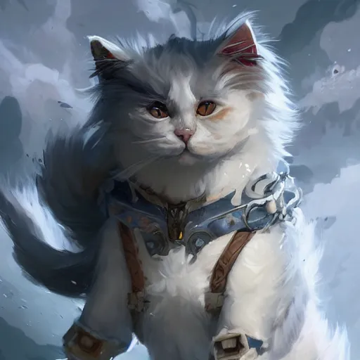 Image similar to arcane style white fluffy cat, bomb boom, bomb boom, bomb boombomb boom, bomb explosion, boom, bright art masterpiece artstation. 8 k, sharp high quality artwork in style of jose daniel cabrera pena and greg rutkowski, concept art by tooth wu, blizzard warcraft artwork, hearthstone card game artwork, exploding, grenade explosion