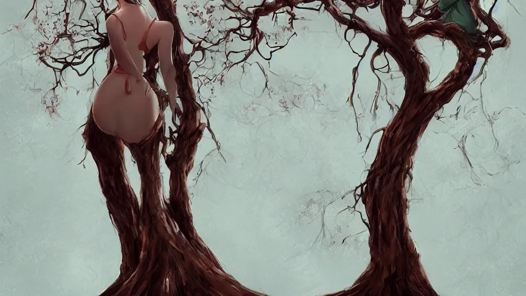 Prompt: a tree in the shape of a woman, fantasy artwork, award winning, very very very very very very very beautiful, artstation