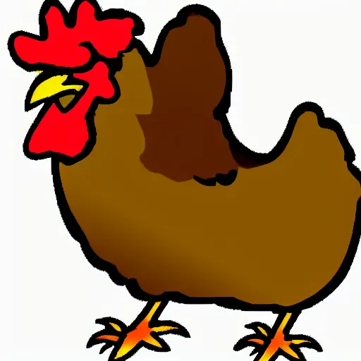 Prompt: Clipart of a female chicken in the style of Memo Angeles