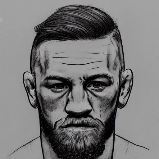 Image similar to sketch of conor mcgregor, epic