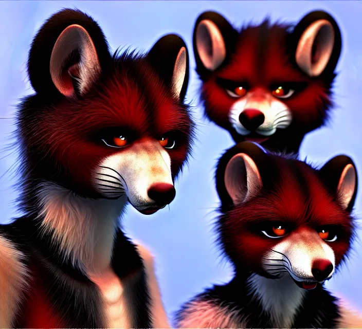 Image similar to furry - male - red - black - weasel - geistcaller - fursona uhd ue 5 visual novel pc game expressions, photorealistic