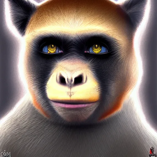 Image similar to If Pikachu was a monkey , Portrait, highly detailed, concept art, 8k