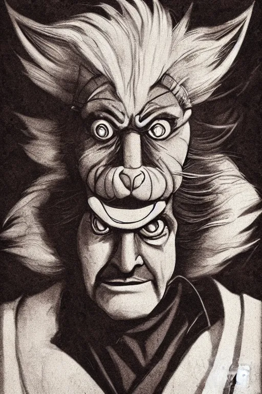 Prompt: snarf from thundercats, portrait, full body, symmetrical features, silver iodide, 1 8 8 0 photograph, sepia tone, aged paper, sergio leone, master prime lenses, cinematic