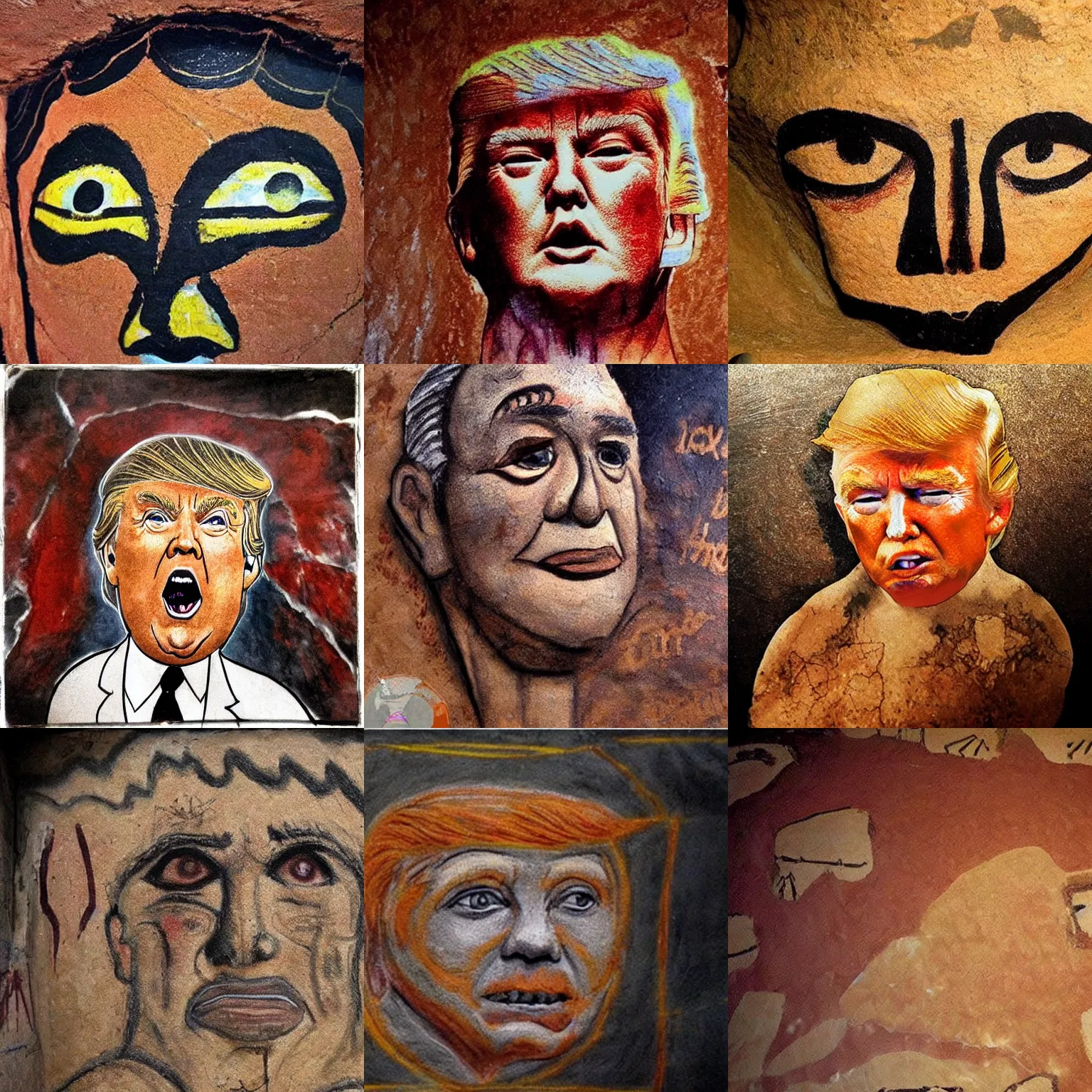 Prompt: Cave-painting! Of (((((((((Donald trump))))))))))
