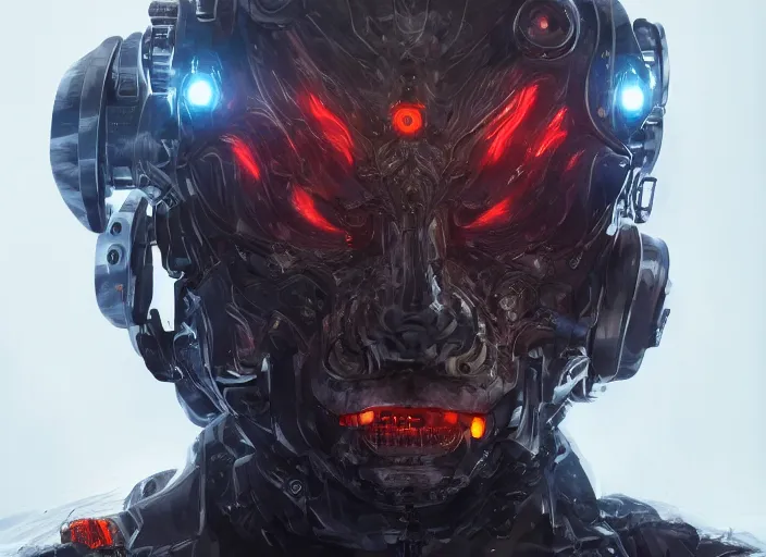 Image similar to high intricate portrait of a cyborg hellhound, maria panfilova, andrea savchenko, mike kime, ludovic plouffe, qi sheng luo, oliver cook, makoto shinkai, trending on artstation