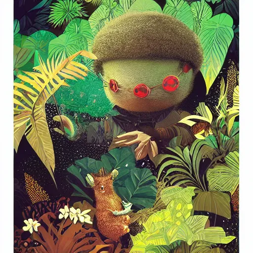 Image similar to disco diffusion painting of teemo in the jungle by victo ngai, masterpiece, contest award winner