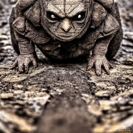 Image similar to national geographic photo of golem, pokemon in the wild, intricate, portrait, 8 k highly professionally detailed, hdr, award winning