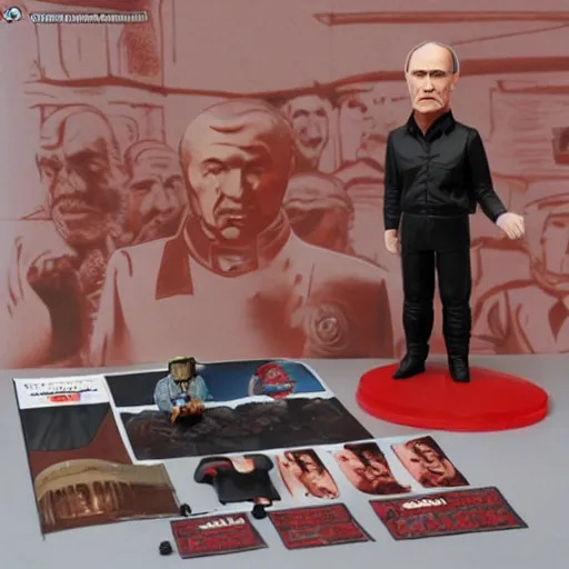 Image similar to vladimir putin cosplay lenin, stop motion vinyl action figure, plastic, toy, butcher billy style