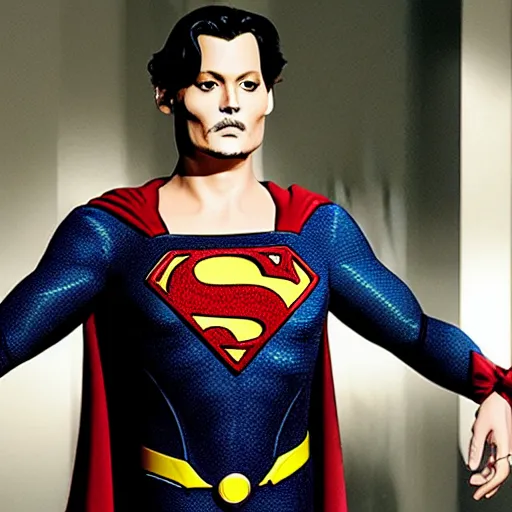 Image similar to johnny depp as superman
