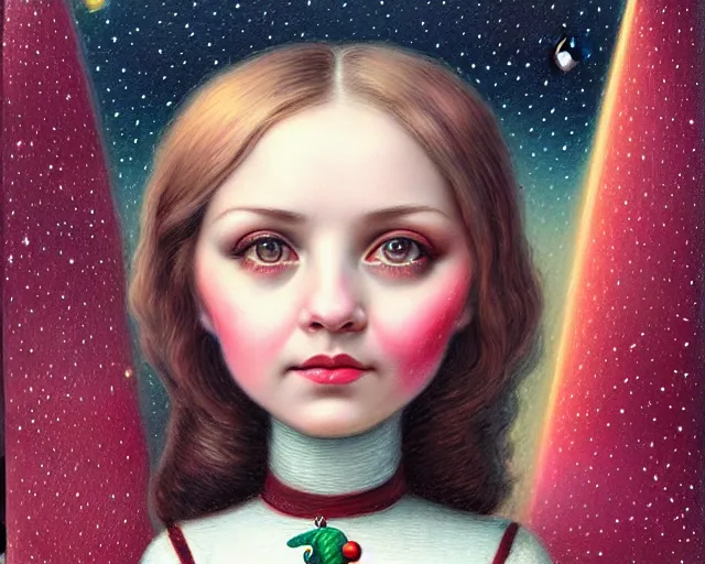 Prompt: closeup profile portrait of victorian space rockets, nicoletta ceccoli, mark ryden, lostfish, max fleischer, hyper realistic, artstation, illustration, digital paint, matte paint, vivid colors, bright, cheerful, detailed and intricate christmas environment