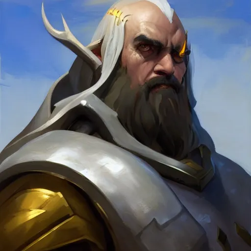 Image similar to greg manchess portrait painting of partially armored saruman as overwatch character, medium shot, asymmetrical, profile picture, organic painting, sunny day, matte painting, bold shapes, hard edges, street art, trending on artstation, by huang guangjian and gil elvgren and sachin teng