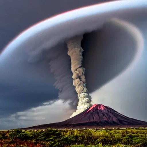 Prompt: a tornado marrying a volcano, 8 k photo