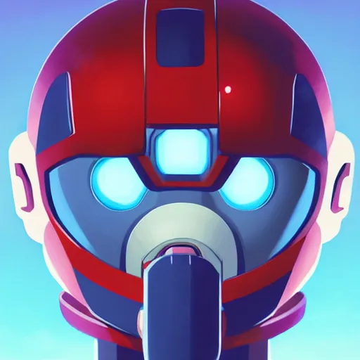 Image similar to face icon stylized minimalist mega man, loftis, cory behance hd by jesper ejsing, by rhads, makoto shinkai and lois van baarle, ilya kuvshinov, rossdraws global illumination