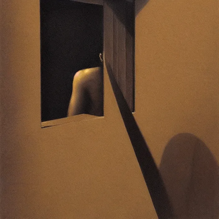 Prompt: black woman looking through paper bags, artstation, art by, , edward hopper, Zdzislaw Beksinski, highly detailed