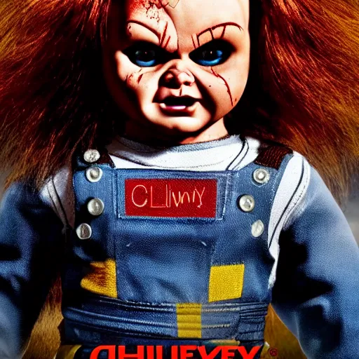 Image similar to stunning awe inspiring chucky the killer doll movie still 8 k hdr atmospheric lighting