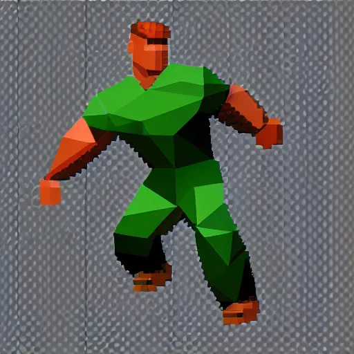 Image similar to Low poly John Cena PS1 style graphics