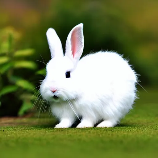 Image similar to white dwarf rabbit, photograph, sharp focus