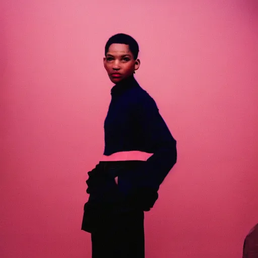 Image similar to realistic photoshooting for a new raf simons lookbook, color film photography, photo of a woman, photo in style of tyler mitchell, 3 5 mm