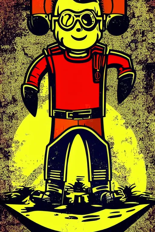 Image similar to fallout 7 6 retro futurist illustration art by butcher billy, sticker, colorful, illustration, highly detailed, simple, smooth and clean vector curves, no jagged lines, vector art, smooth andy warhol style