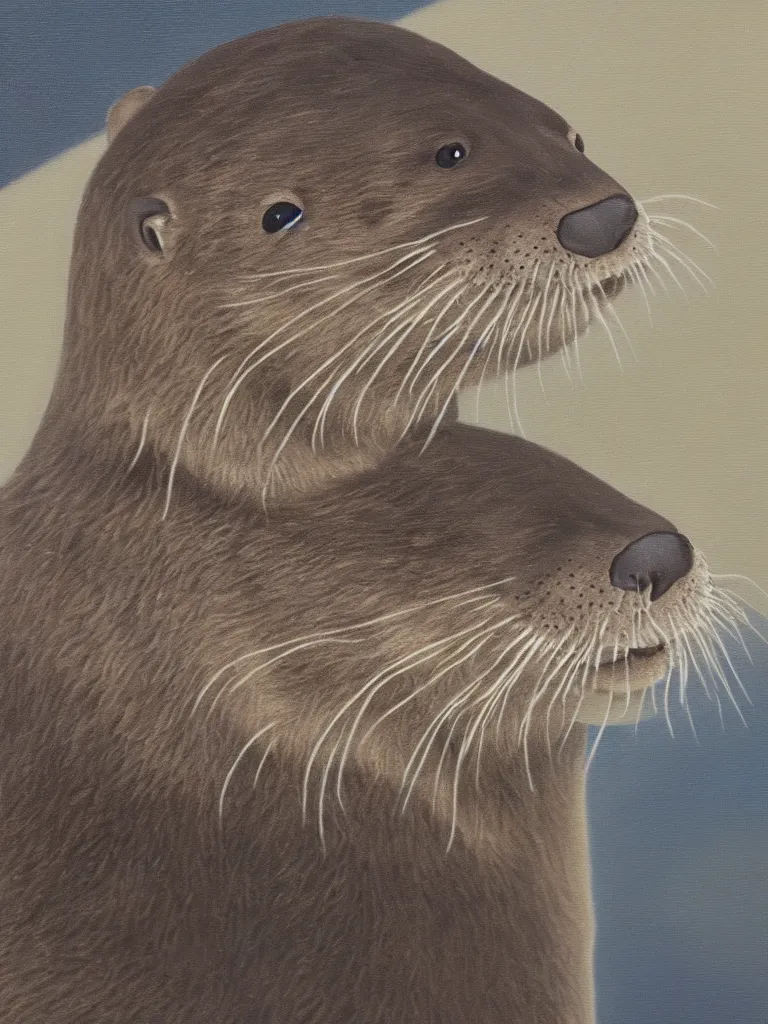 Prompt: Portrait of an otter in naval uniform. Oil on canvas, 8k resolution.