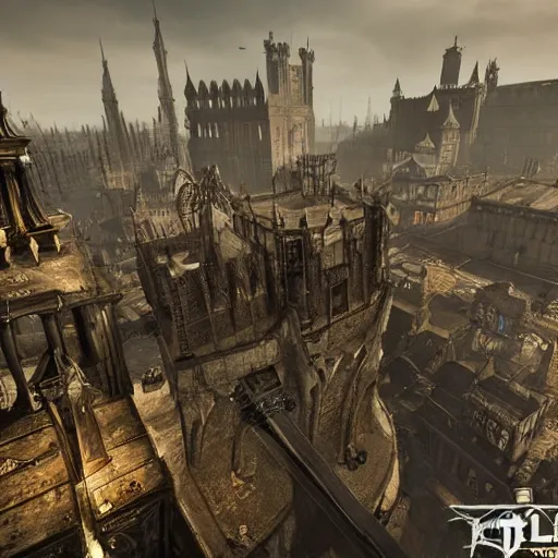 Prompt: grimdark gothic city, unreal engine, 8 k, ultra realistic, ultra detail