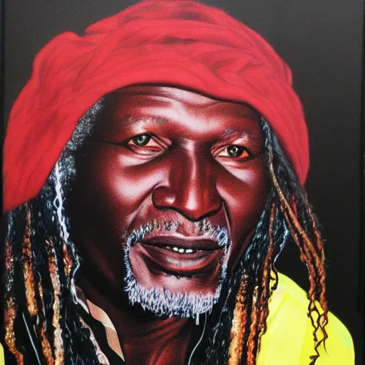 Image similar to portrait of alpha blondy by deodato, very detailed, 4 k