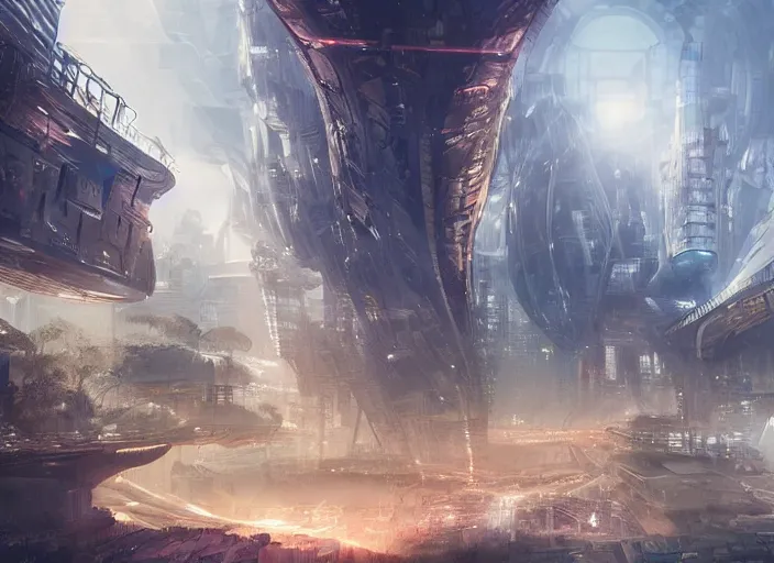 Image similar to incredible futuristic city in harmony with nature, happy people living, dramatic lighting, detailed digital art trending on artstation