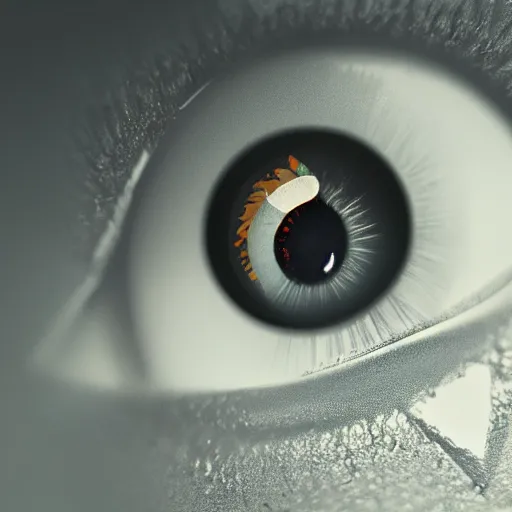 Image similar to ultra realistic eye seeing letter m, love style, 8 k resolution, detailed,