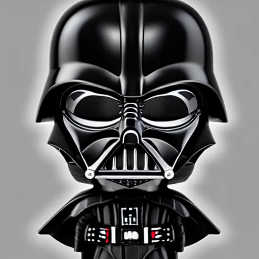 Prompt: artstation darth vader bobble head, small but fierce, very detailed, portrait, high contrast, unreal engine 5