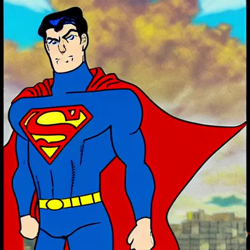 Prompt: superman in jojo's bizarre adventure, superman in the style of jojo bizzarre adventure