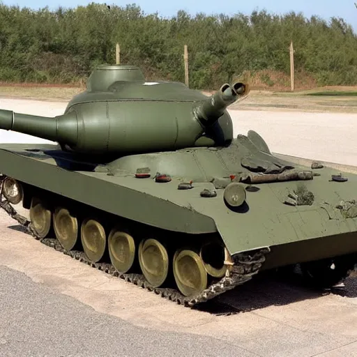 Image similar to 1960s american cold war tank cast armor 122mm cannon nuclear powered