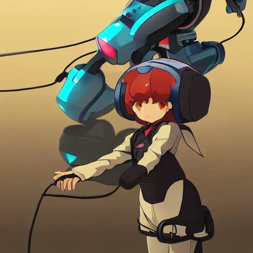 Prompt: Mouse mecha pilot by Kuvshinov Ilya, very very very very very very cute, Anime Key Visual, dramatic wide angle, by Studio Trigger, daily deviation, trending on artstation, faved watched read, sharp focus, makoto shinkai traditional illustration collection aaaa updated watched premiere edition commission ✨ whilst watching fabulous artwork \ exactly your latest completed artwork discusses upon featured announces recommend achievement