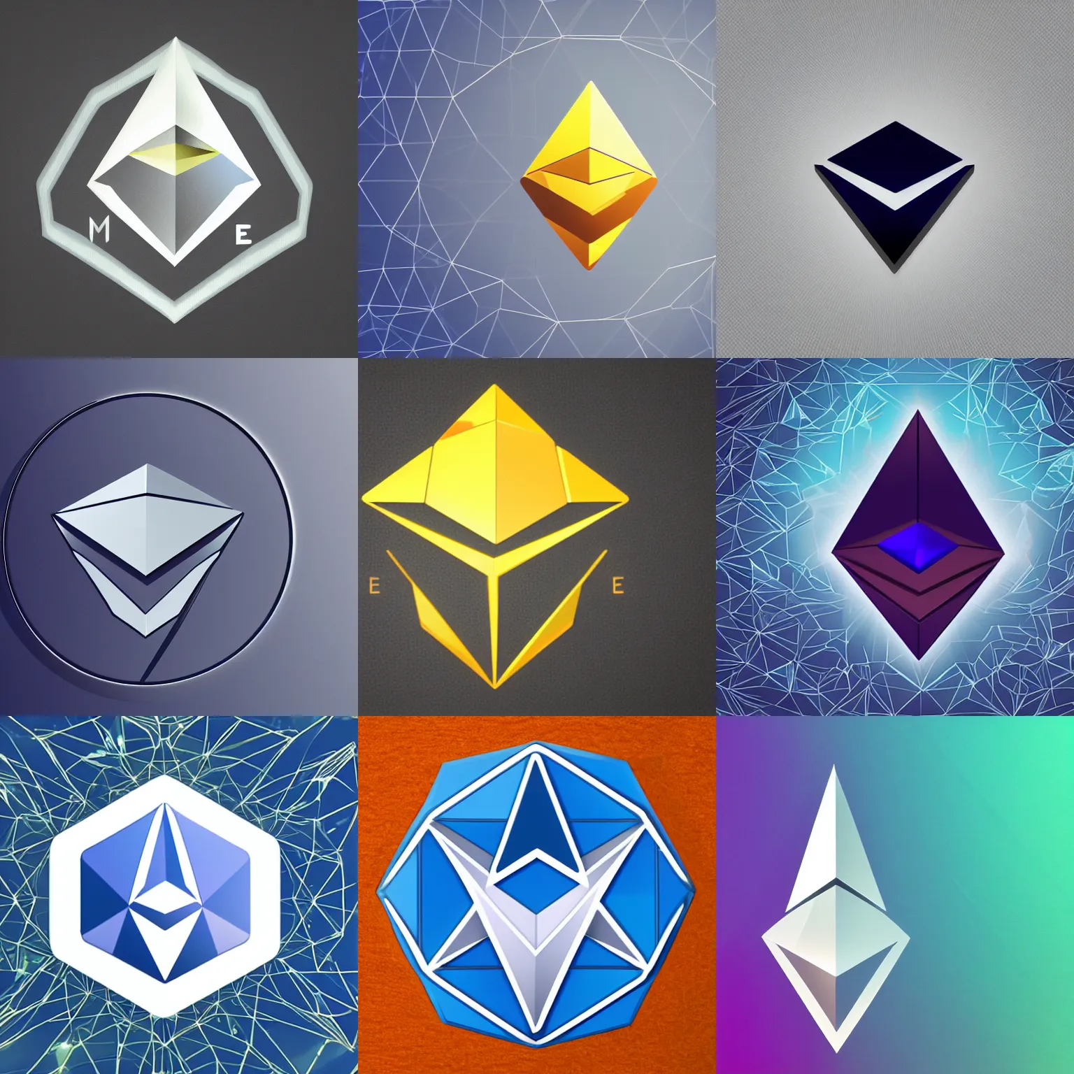 Prompt: ethereum logo as crystal