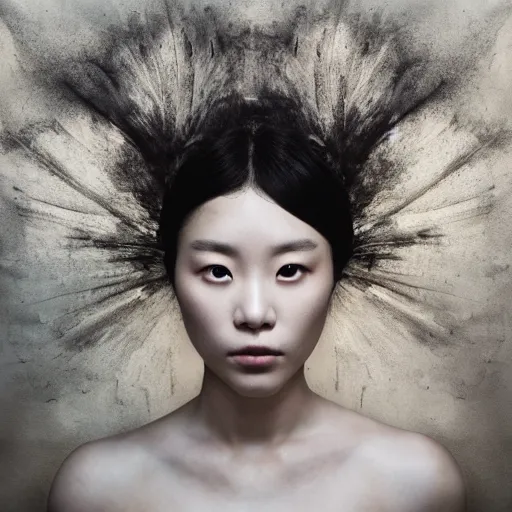 Prompt: Lee Jin-Eun by Kim Keever, rule of thirds, seductive look, beautiful