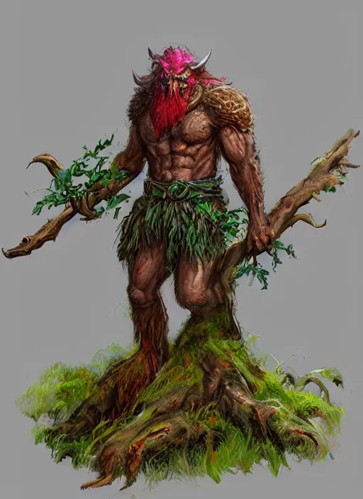 Prompt: tree person, dndbeyond, bright, colourful, realistic, dnd character portrait, full body, pathfinder, pinterest, art by ralph horsley, dnd, rpg, lotr game design fanart by concept art, behance hd, artstation, deviantart, hdr render in unreal engine 5