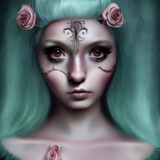 Image similar to girl portrait, cute girl, natalie shau style